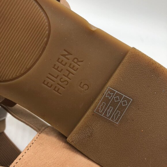 Eileen Fisher Rato Elastic Tan Nubuck Gladiator Sandals Flats Size 5 - Picture 6 of 6